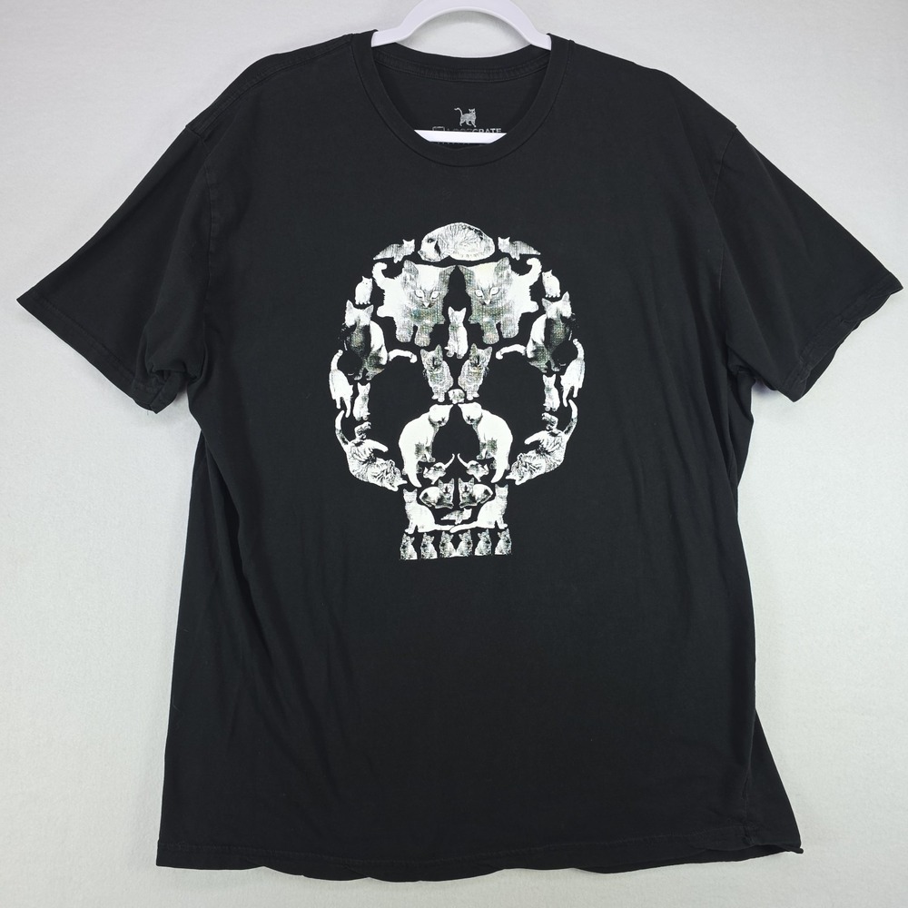 Loot Crate Kitty Cat Skull Graphic T-Shirt Black XXL